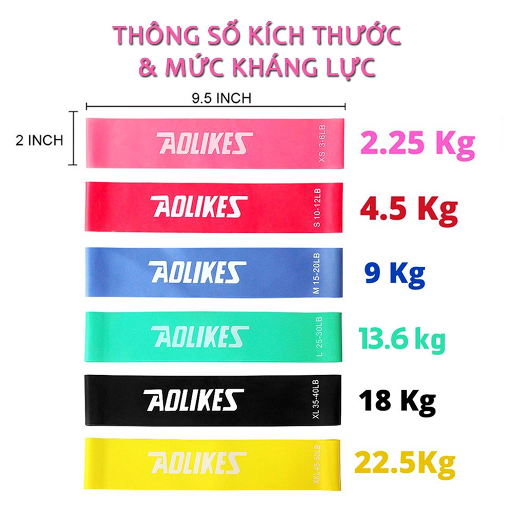 Dây Cao su kháng lực Aolikes  - Miniband kháng lực hỗ trợ tập mông hiệu quả