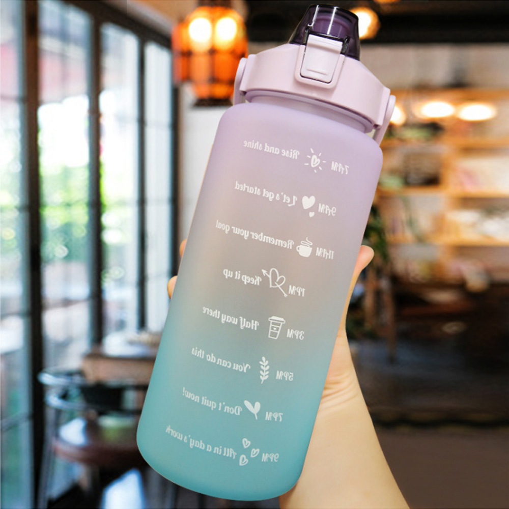 Bình đựng nước 2L dễ thương - Có vạch báo giờ uống nước - Màu sắc cực cool