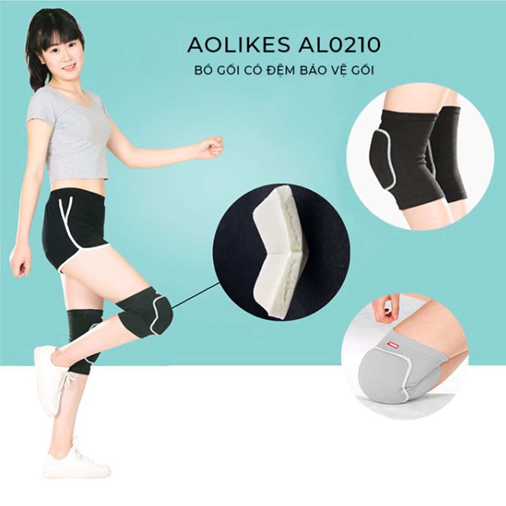 Xỏ gối thể thao AOLIKES có miếng đệm bảo vệ, hỗ trợ giảm đau, tránh chấn thương đầu gối