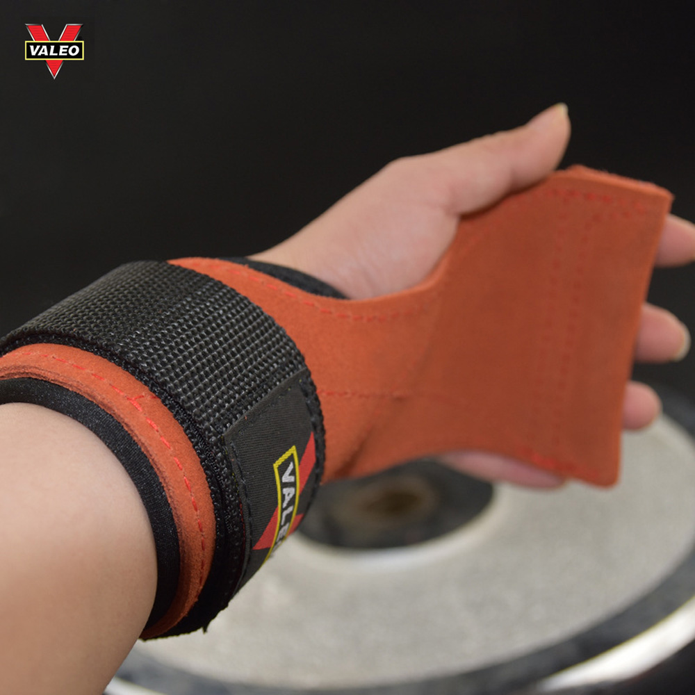 GĂNG TAY TẬP GYM - DÂY KÉO LƯNG - VALEO Lifting Grips Chất liệu Da Bò (1 Đôi)