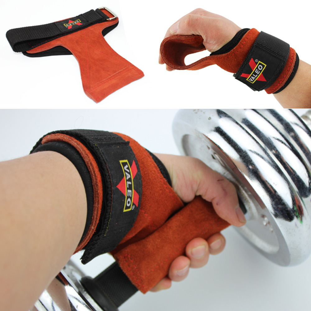 GĂNG TAY TẬP GYM - DÂY KÉO LƯNG - VALEO Lifting Grips Chất liệu Da Bò (1 Đôi)