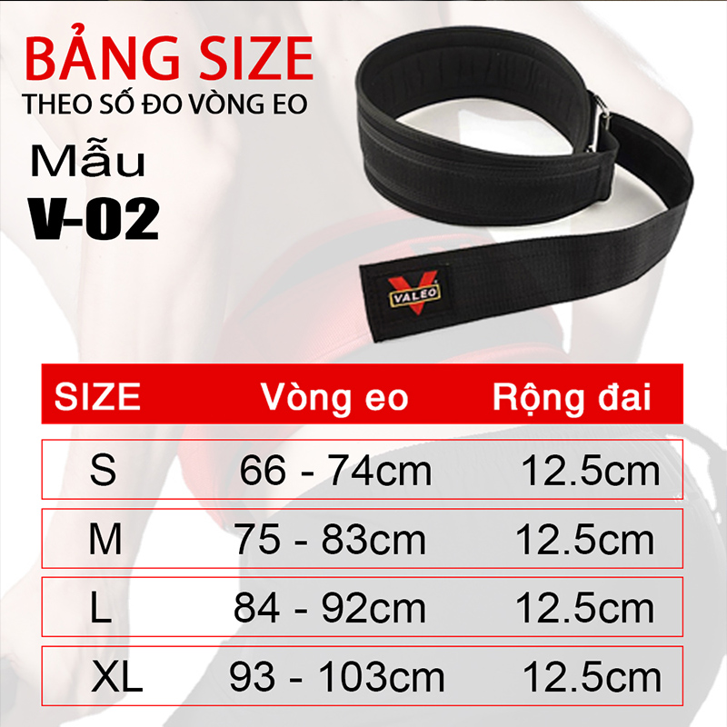 Đai Lưng Mềm Valeo - Bản V2 rộng 12.5cm - Hỗ trợ tập Gym, Gánh tạ, Deadlift